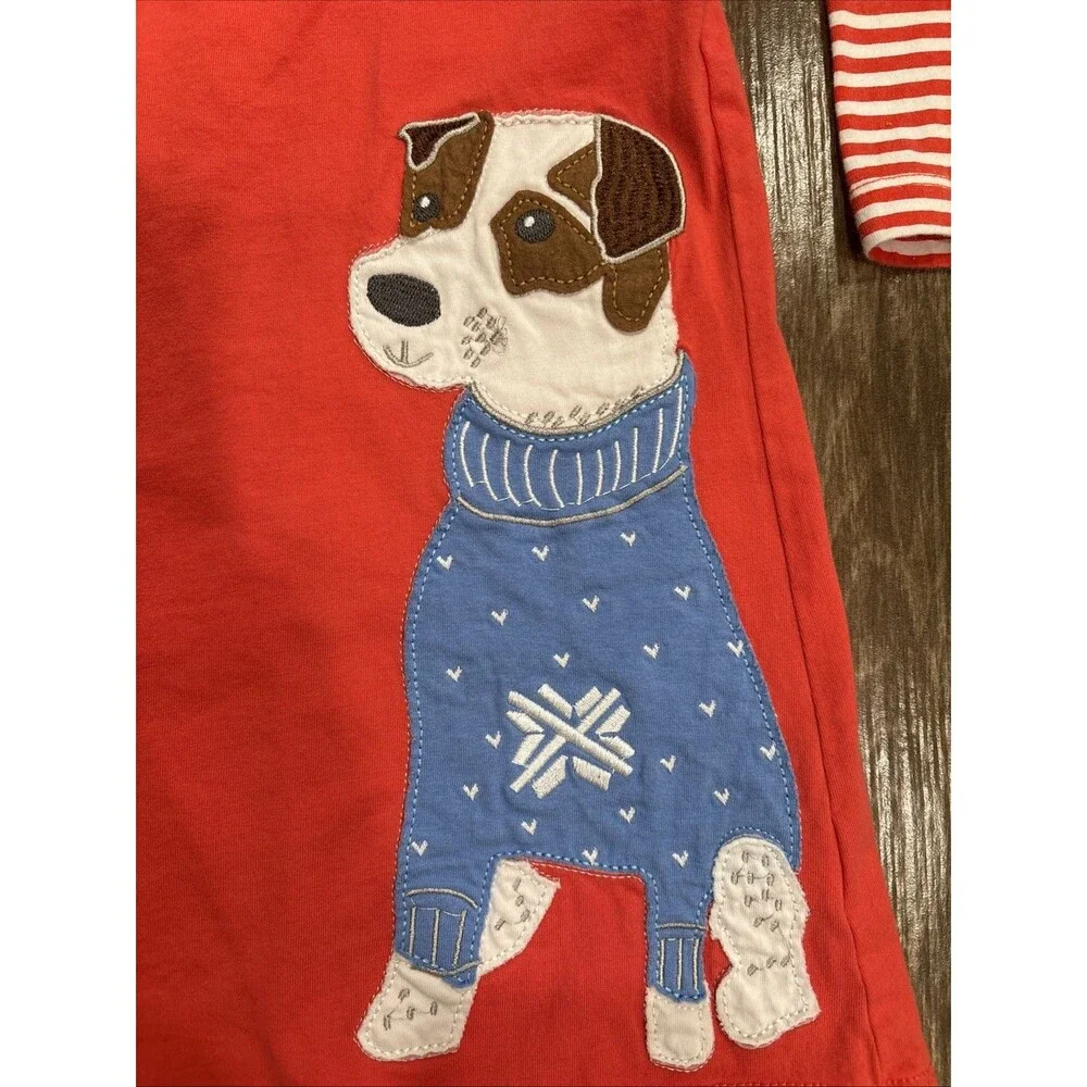 Girls Size 6 Long Sleeve Dress with Dog‎ 100 Cotton Terrier Dog Puppy Cute EUC